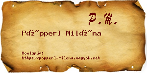 Pöpperl Miléna névjegykártya